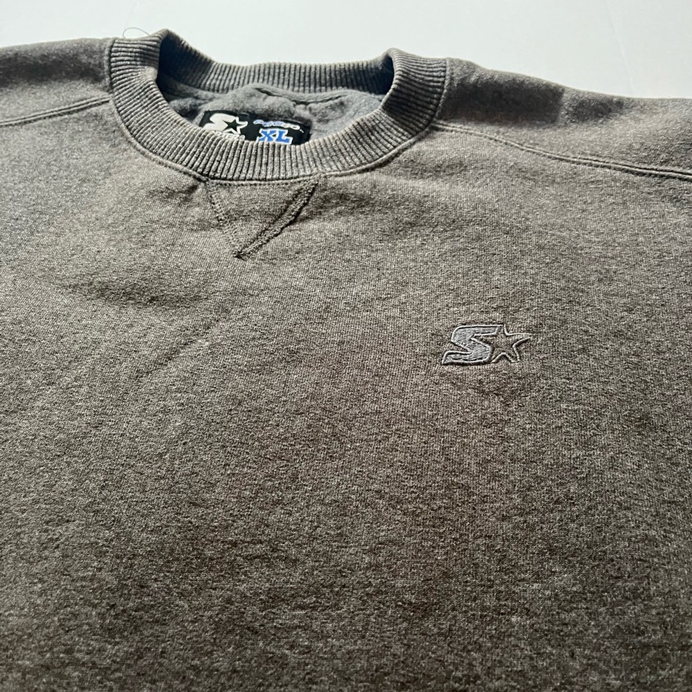 Upcycled STARTER Charcoal Heavyweight Sweatshirt. - Picture 3 of 5